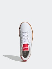 أبيض/أحمر - adidas Kids Advantage Base 2.0 Trainers - صورة 7 من 9