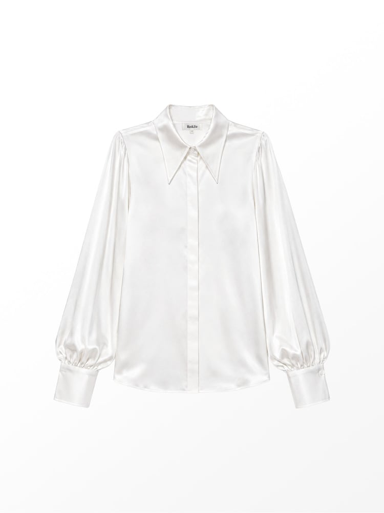 Ro&Zo Satin Statement Collar Shirt - Slika 5 od 5