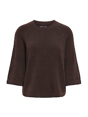ONLY Brown 3/4 Sleeve Jumper - Image 1 of 3