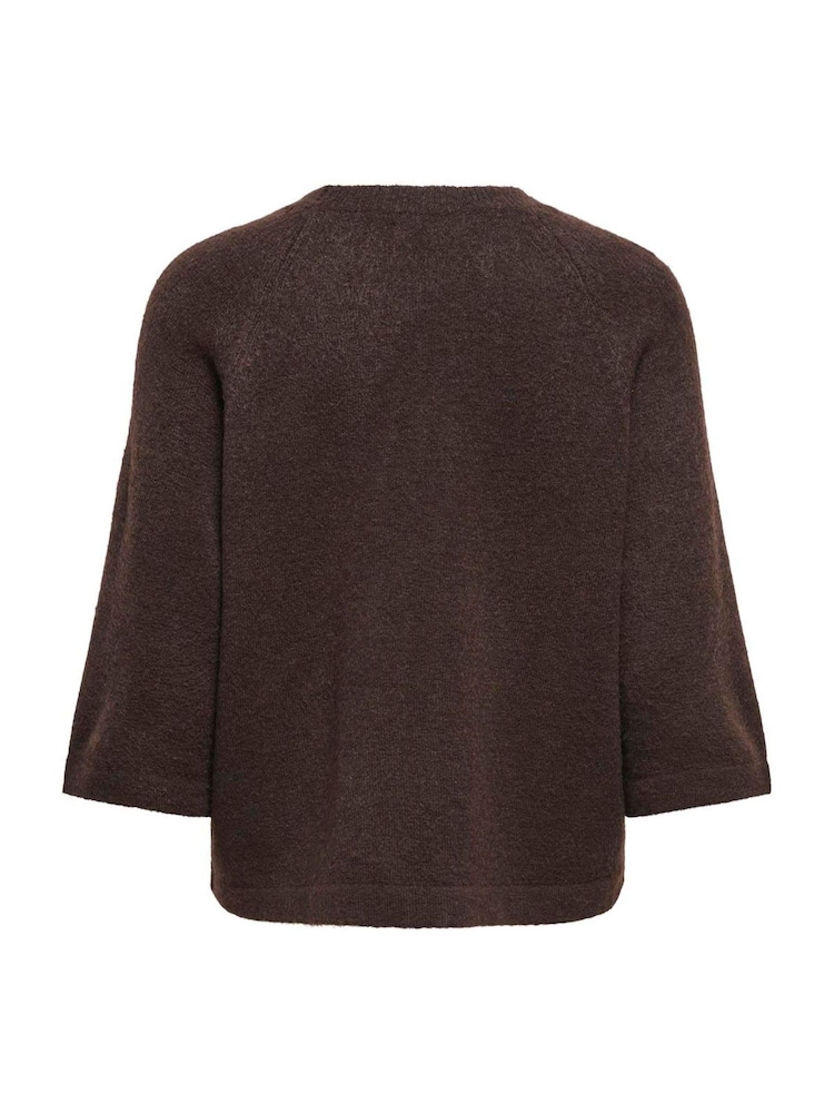ONLY Brown 3/4 Sleeve Jumper - Image 2 of 3