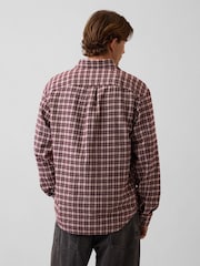 Gap Burgundy Check Relaxed Flannel Shirt - Image 2 of 4