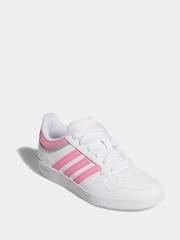 adidas Off White Hoops Mid Trainers - Image 3 of 9
