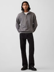 Gap Dark Grey Heavyweight Oversized Quarter-Zip Pullover Sweatshirt - Image 3 of 4