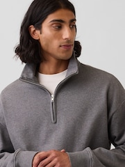 Gap Dark Grey Heavyweight Oversized Quarter-Zip Pullover Sweatshirt - Image 4 of 4
