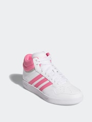 adidas Off White Hoops Mid Trainers - Image 3 of 9
