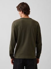 Gap Khaki Green Heavyweight Relaxed Long Sleeve T-Shirt - Image 2 of 4