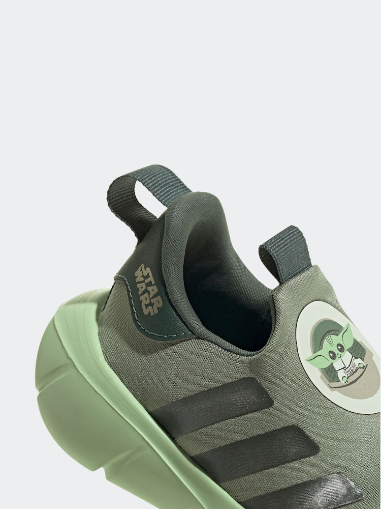 adidas Green Mono Fit Disney Mandalorian Trainers - Image 9 of 9