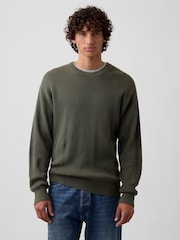 Verde - Gap Relaxed Fisherman Stitch Crew Neck Jumper - Imagen 1 de 5