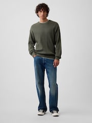 Verde - Gap Relaxed Fisherman Stitch Crew Neck Jumper - Imagen 3 de 5