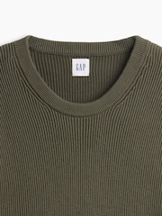 Verde - Gap Relaxed Fisherman Stitch Crew Neck Jumper - Imagen 5 de 5