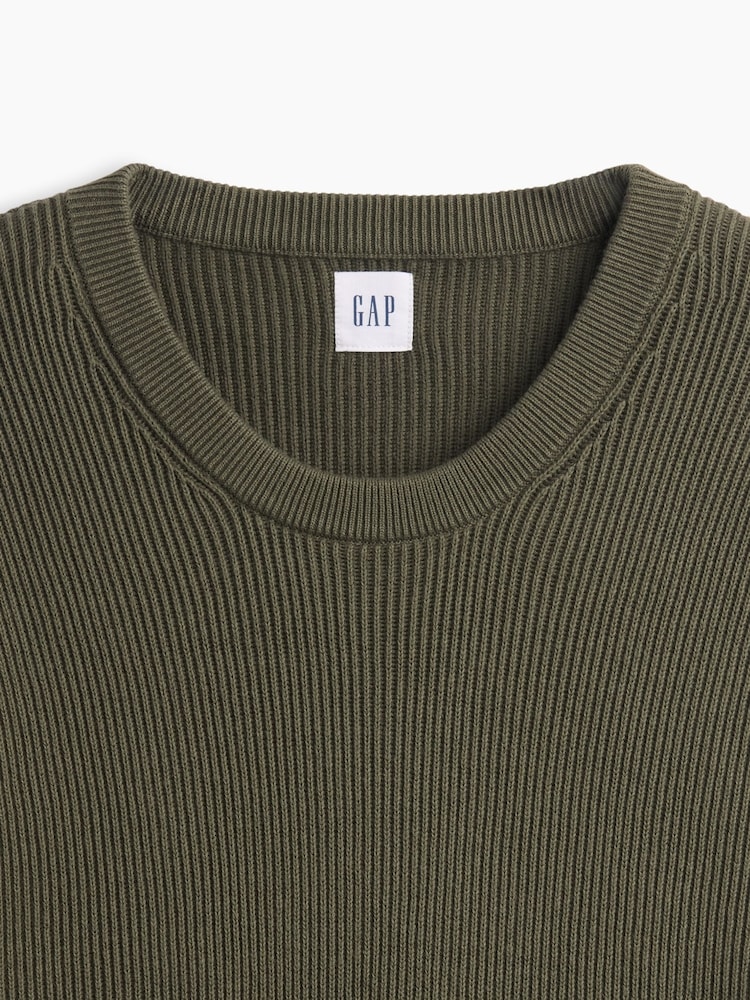 Verde - Gap Relaxed Fisherman Stitch Crew Neck Jumper - Imagen 5 de 5