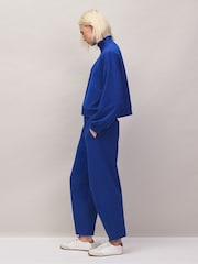Azul - Ro&Zo Cotton Blend Barrel Leg Joggers - Imagen 3 de 10