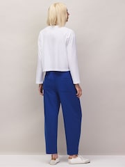 Azul - Ro&Zo Cotton Blend Barrel Leg Joggers - Imagen 6 de 10