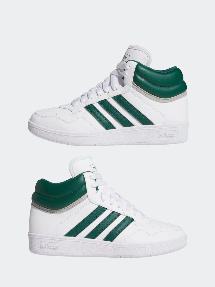 adidas Cream White Hoops Mid Trainers - Image 5 of 9