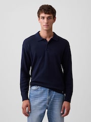 Gap Navy Relaxed Polo Jumper - Image 1 of 4