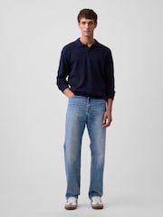 Gap Navy Relaxed Polo Jumper - Image 3 of 4