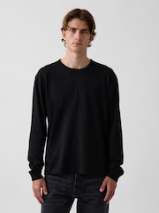 Gap Black Heavyweight Relaxed Long Sleeve T-Shirt - Image 1 of 4