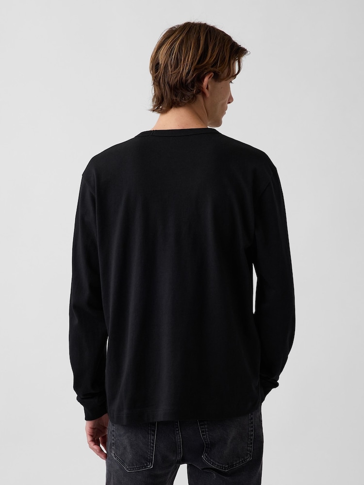 Gap Black Heavyweight Relaxed Long Sleeve T-Shirt - Image 2 of 4