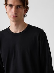 Gap Black Heavyweight Relaxed Long Sleeve T-Shirt - Image 4 of 4