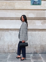 Ro&Zo Black Check Oversized Blazer With Wool - Image 2 of 9