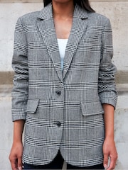 Ro&Zo Black Check Oversized Blazer With Wool - Image 3 of 9