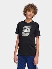 adidas Black Camo Graphic 100% Cotton T-Shirt - Image 1 of 6