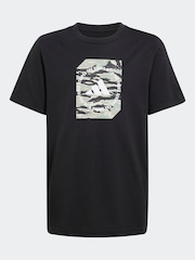 adidas Black Camo Graphic 100% Cotton T-Shirt - Image 6 of 6