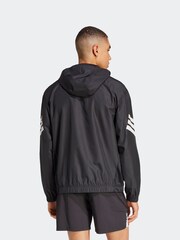 adidas Black Icon 3-Stripes Windbreaker - Image 2 of 6