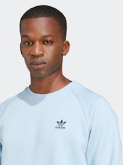 adidas Originals Blue Trefoil Essentials Crew Sweatshirt - Image 5 of 5