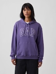 Gap Dark Purple Relaxed Logo Hoodie - Image 1 of 5