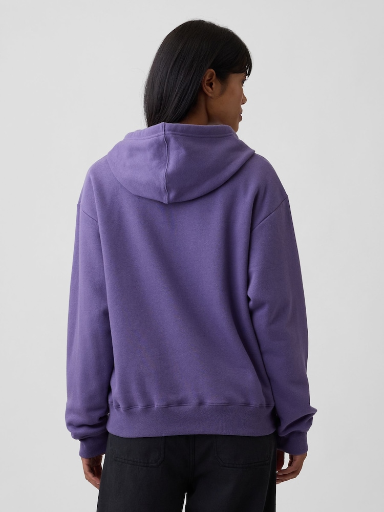 Gap Dark Purple Relaxed Logo Hoodie - Image 2 of 5 Gap Dark Purple Relaxed Logo Hoodie - Image 2 of 5