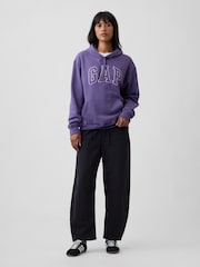 Gap Dark Purple Relaxed Logo Hoodie - Image 3 of 5