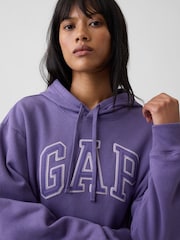 Gap Dark Purple Relaxed Logo Hoodie - Image 4 of 5