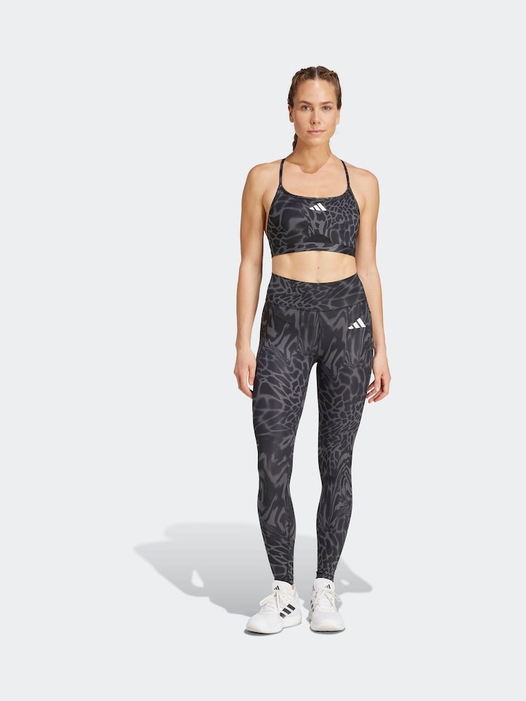 adidas Black Train Essential Minimal All Over Print Full Length Leggings - Image 6 of 6