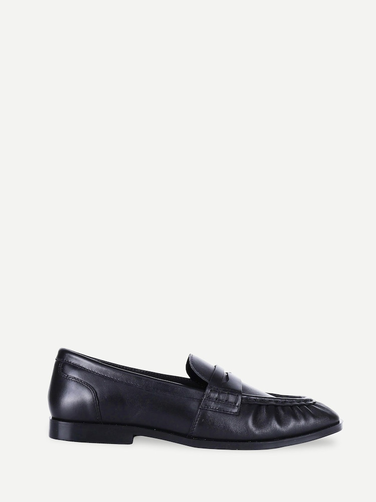 Svart - Off The Hook Sienna Loafers i äkta läder med ruched detalj - Bild 1 av 6