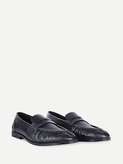 Svart - Off The Hook Sienna Loafers i äkta läder med ruched detalj - Bild 3 av 6