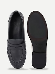 Svart - Off The Hook Sienna Loafers i äkta läder med ruched detalj - Bild 4 av 6