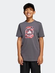 adidas Grey Camo Graphic 100% Cotton T-Shirt - Image 1 of 6