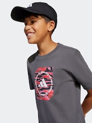 adidas Grey Camo Graphic 100% Cotton T-Shirt - Image 4 of 6