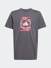 adidas Grey Camo Graphic 100% Cotton T-Shirt - Image 6 of 6