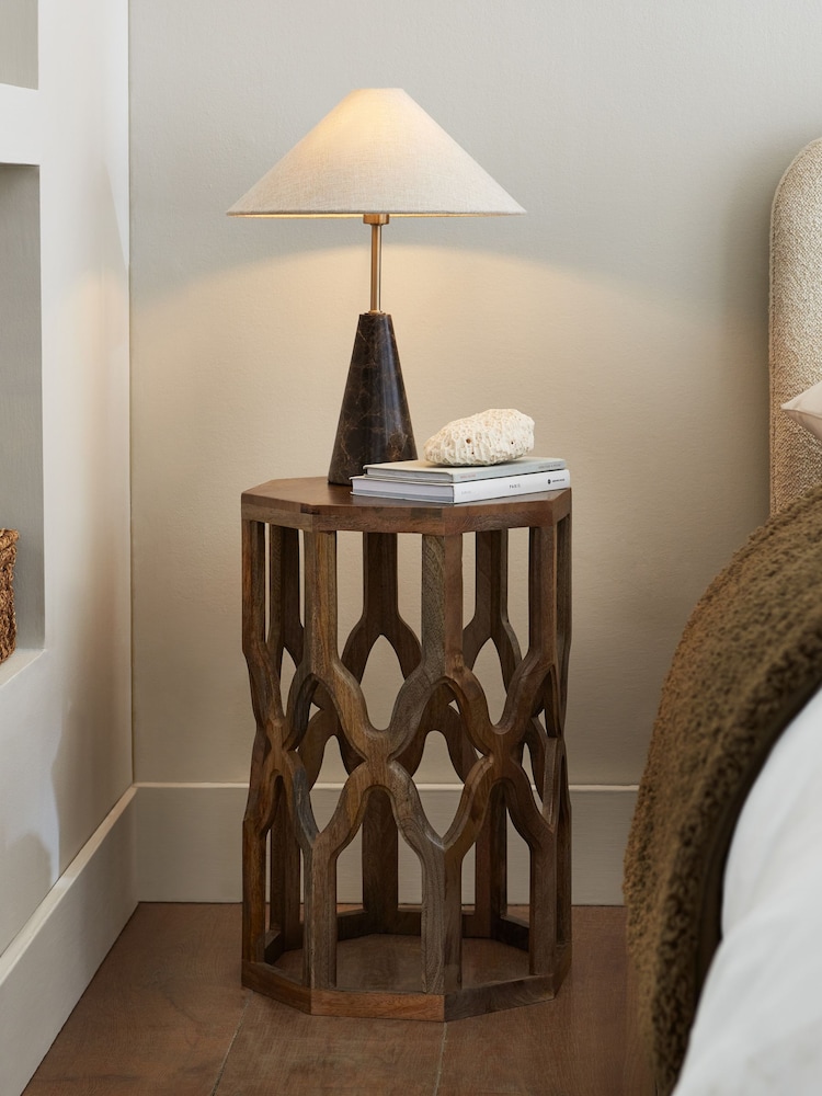 Natural Inder Solid Mango Wood Bedside Table - Image 1 of 8