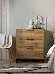 Dark Bronx Oak Effect 3 Drawer Chest of Drawers - Image 1 of 7