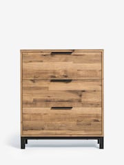 Dark Bronx Oak Effect 3 Drawer Chest of Drawers - Image 2 of 7