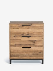 Dark Bronx Oak Effect 3 Drawer Chest of Drawers - Image 3 of 7