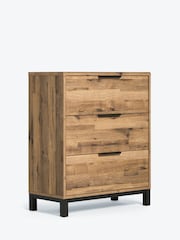 Dark Bronx Oak Effect 3 Drawer Chest of Drawers - Image 4 of 7