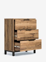 Dark Bronx Oak Effect 3 Drawer Chest of Drawers - Image 5 of 7
