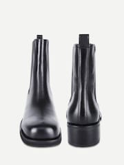 Off The Hook Black Halo Leather Ankle Chelsea Boots with Block Heel - Image 3 of 6