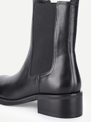 Off The Hook Black Halo Leather Ankle Chelsea Boots with Block Heel - Image 6 of 6