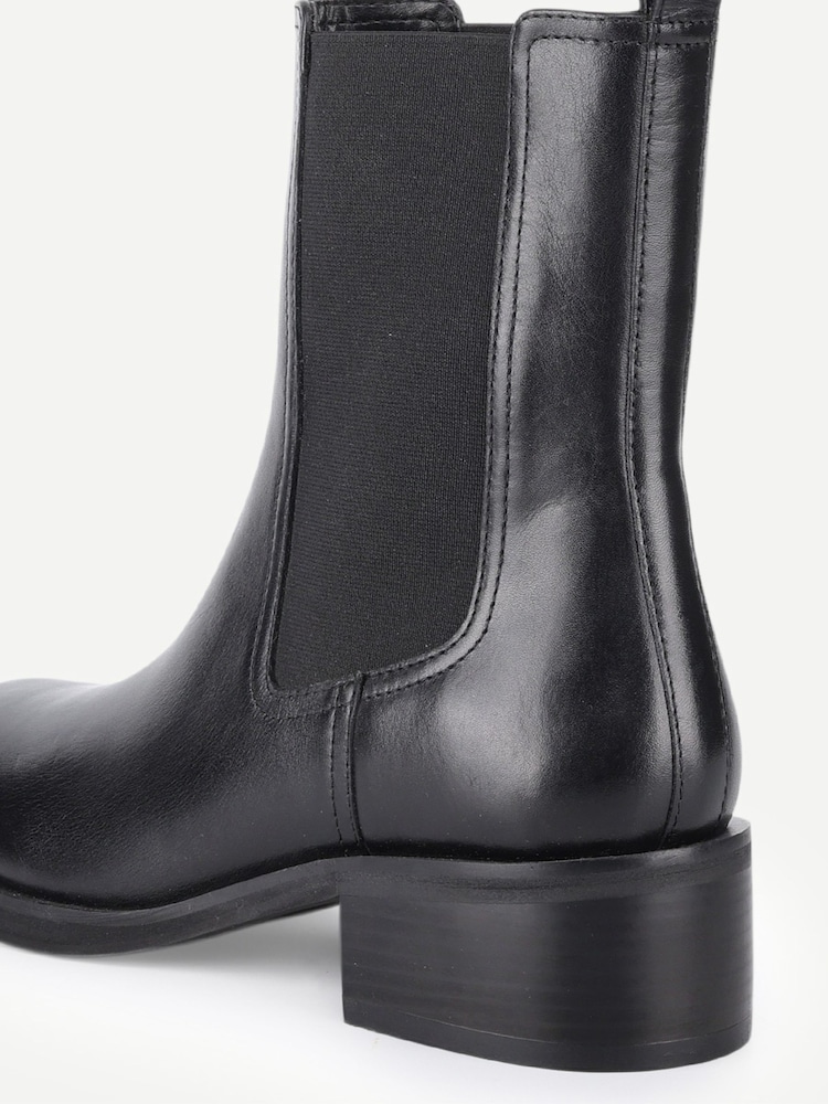Off The Hook Black Halo Leather Ankle Chelsea Boots with Block Heel - Image 6 of 6 Off The Hook Black Halo Leather Ankle Chelsea Boots with Block Heel - Image 6 of 6
