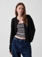 Schwarz - Gap CashSoft Oversized Chunky Strickjacke - Bild 1 von 4
